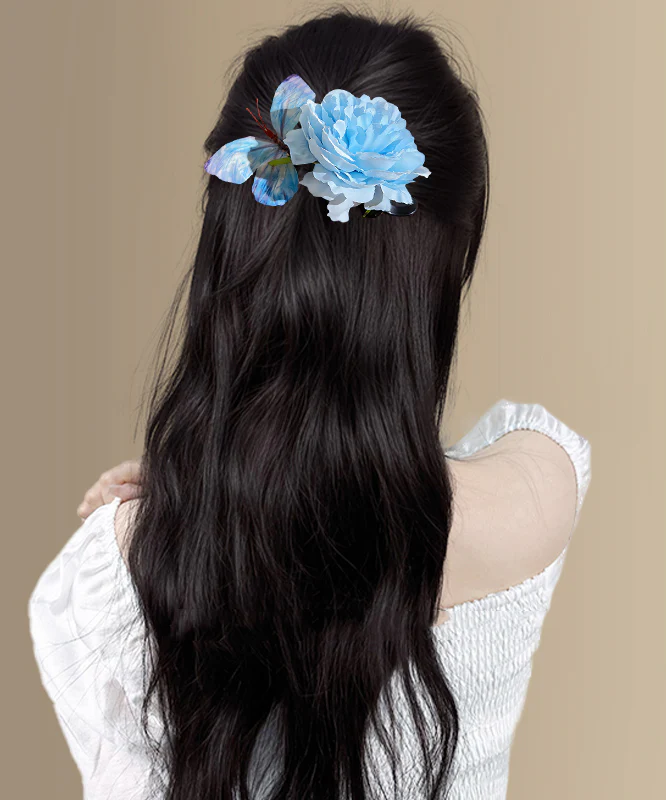 Cute Pink Cloth Butterfly Floral Hairpin