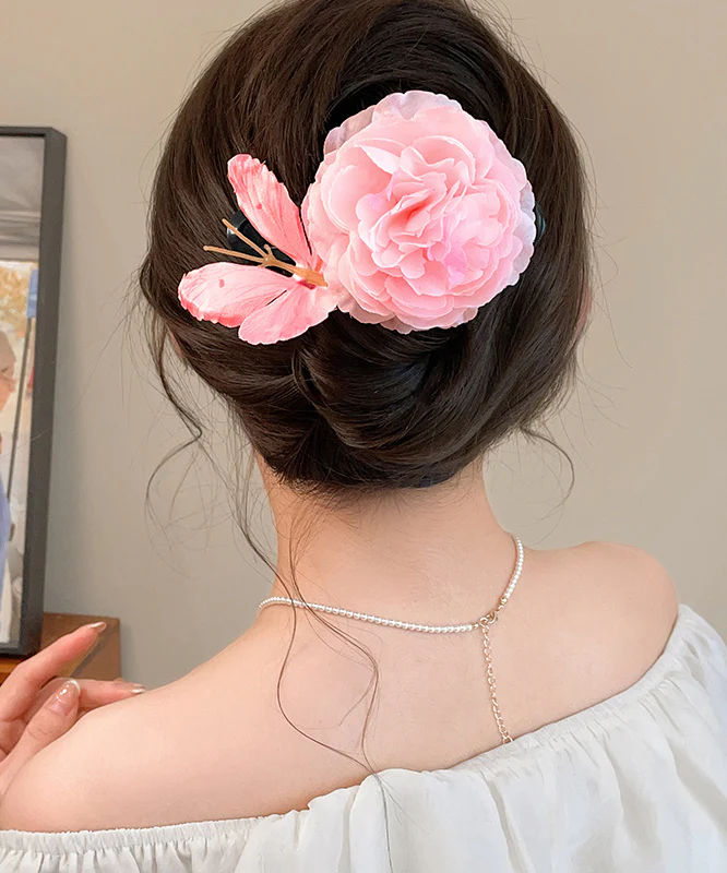 New Blue Alloy Butterfly Peony Hairpin