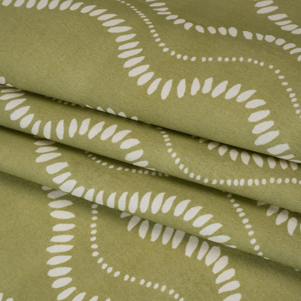 Cotton and Linen Canvas Print - Leaf Waves of Petal and Dots - British Imported - Joann Fabrics