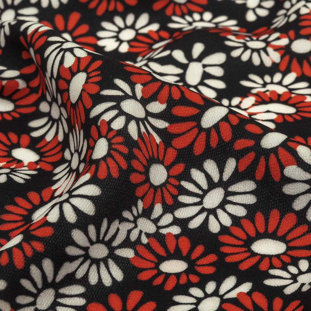 Fluid Polyester Twill Print - Red, White and Black Floral - Mood Exclusive Shaken Not Stirred - Joann Fabrics