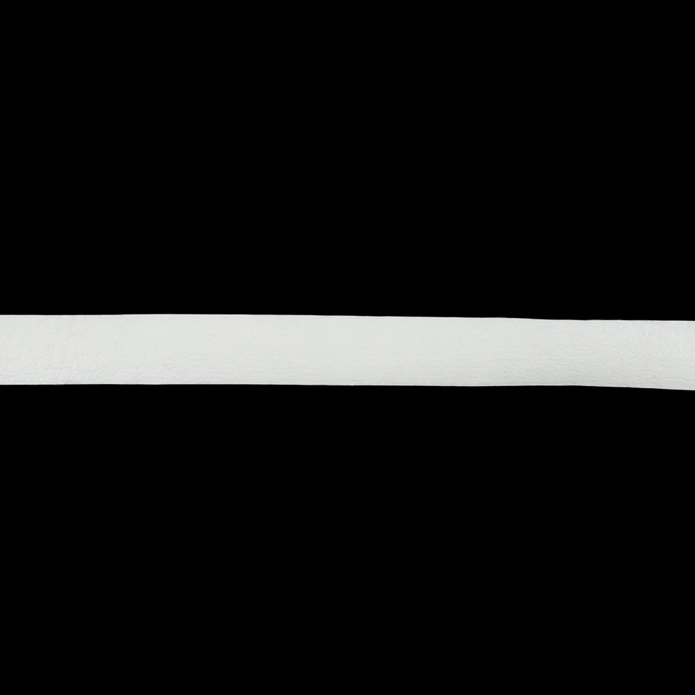 White Textured Faux Leather Tape Trim with Knit Back - 0.25