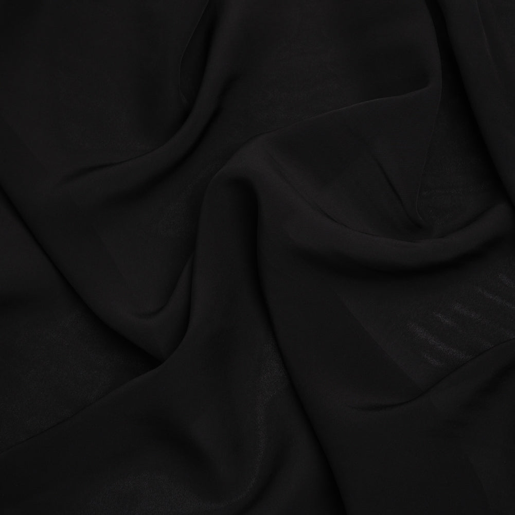 Viscose Crepe de Chine - Black - Famous Australian Designer Deadstock - Joann Fabrics