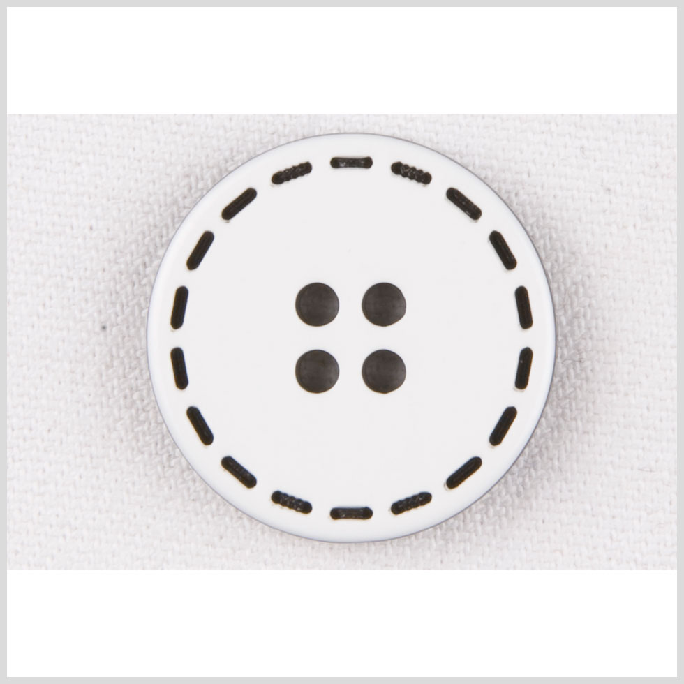 White/Black Plastic Button - 32L/20mm - Joann Fabrics