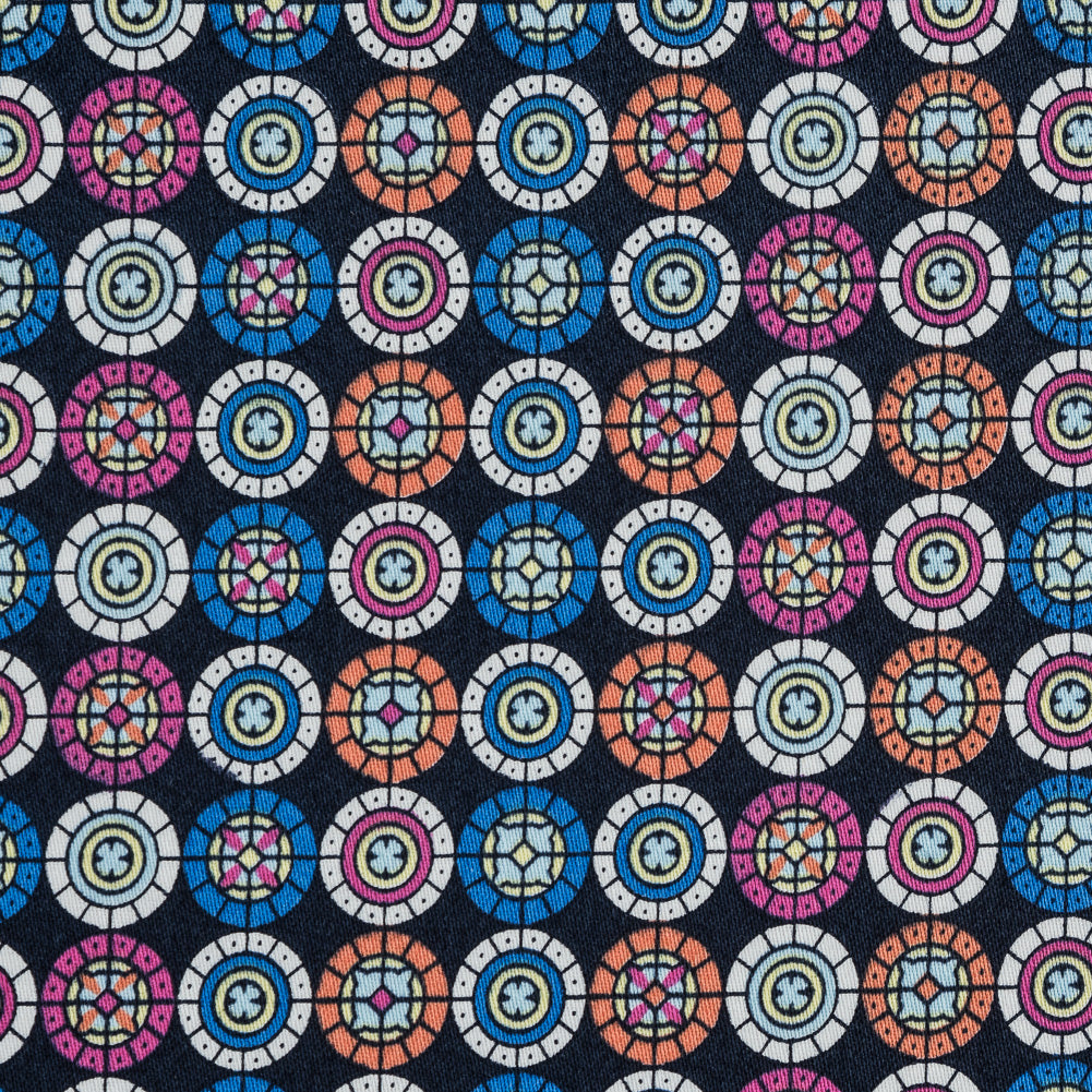 Pink, Blue and Orange Geometric Stretch Cotton Sateen - Joann Fabrics