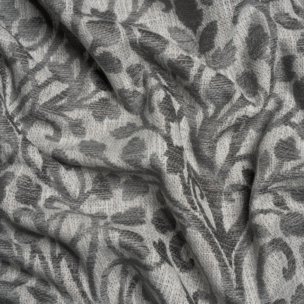Drapery Chenille Jacquard - Silver Leafy Vines - British Imported - Joann Fabrics