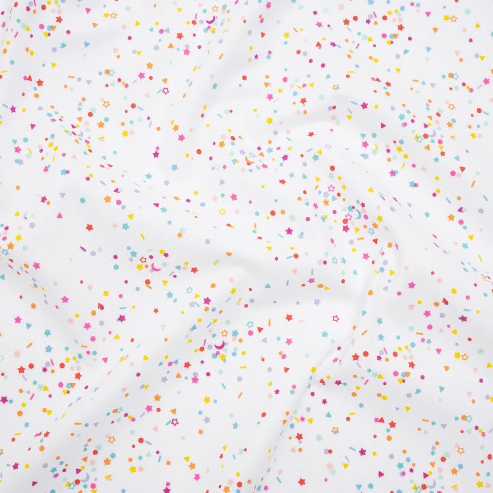 Printed Quilting Cotton by Ghazal Razavi for FIGO Studio - Rainbow and White Sprinkles- Dovetail Collection - Joann Fabrics