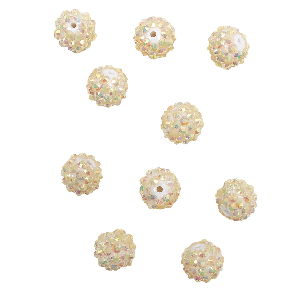 White AB Rhinestone and Resin Faceted 14mm Beads - 10pc - Joann Fabrics