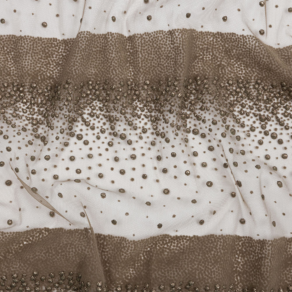 Flocked Puffy Glitter Tulle - Mink Abstract Stripes - Joann Fabrics