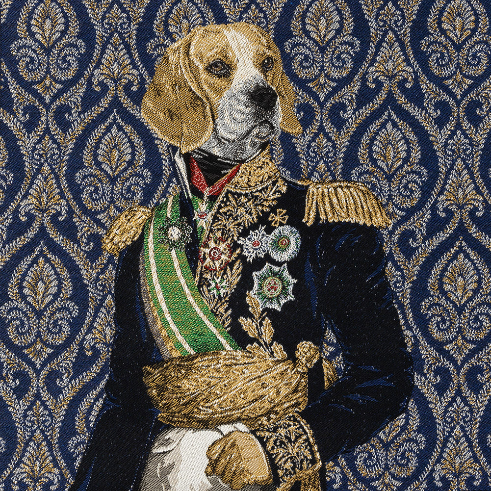 French Royal Blue Woof Marshal Cotton Blend Oversized Square Patch - 18.875