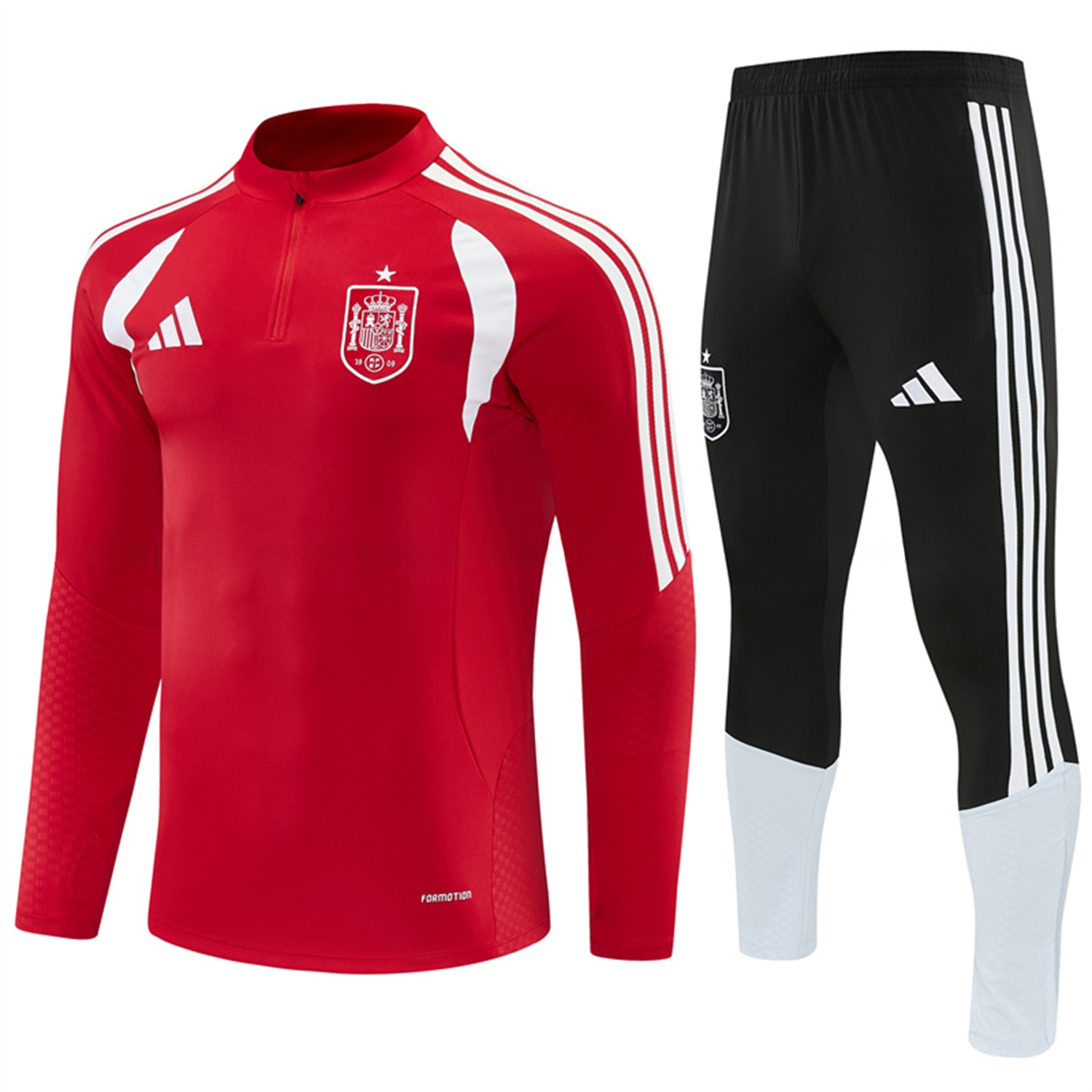 Spain 2026 Long Sleeve Training Set - Red Top & Black Pants - UnitedFutballJersey
