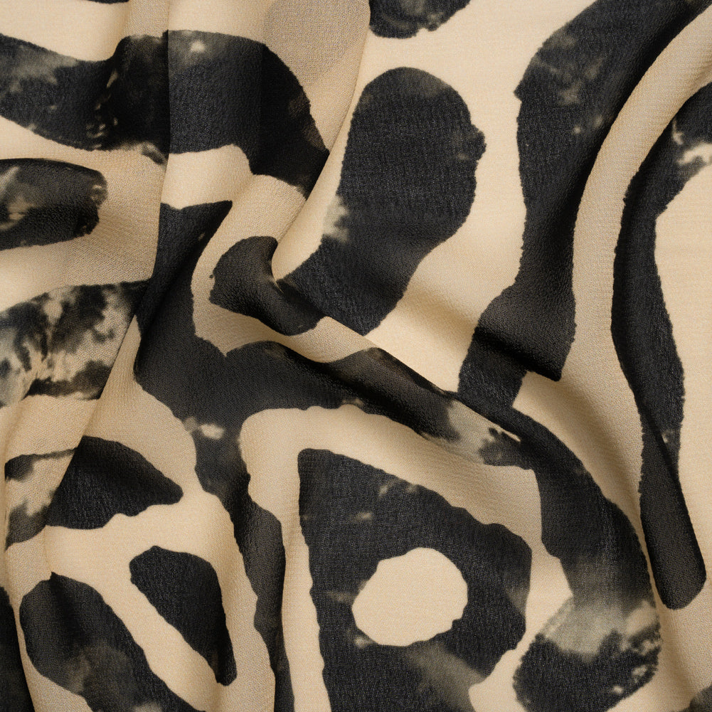 Mood Exclusive Black Mozambique Maze Viscose Georgette - Joann Fabrics