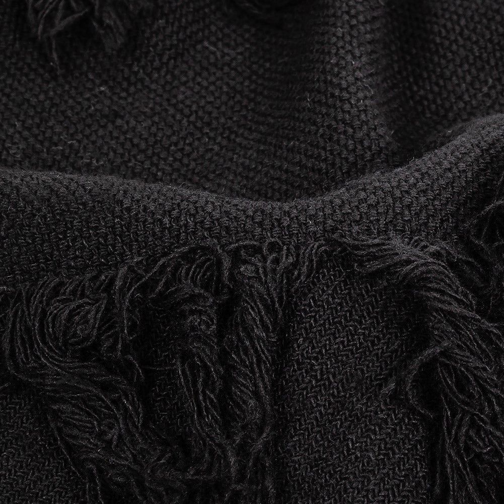Italian Black Cotton Canvas with Fringe Stripes - Joann Fabrics