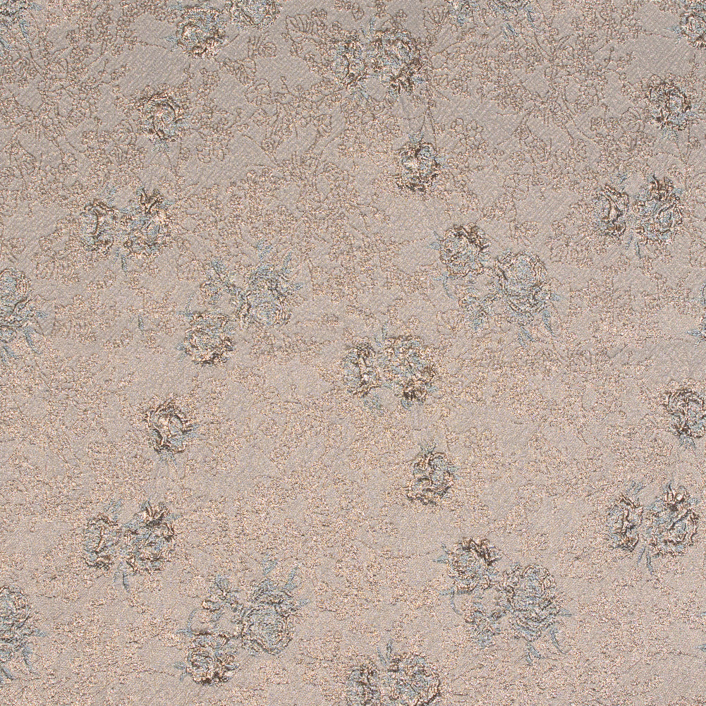 Pale Blue and Gold Luxury Floral Metallic Brocade - Joann Fabrics