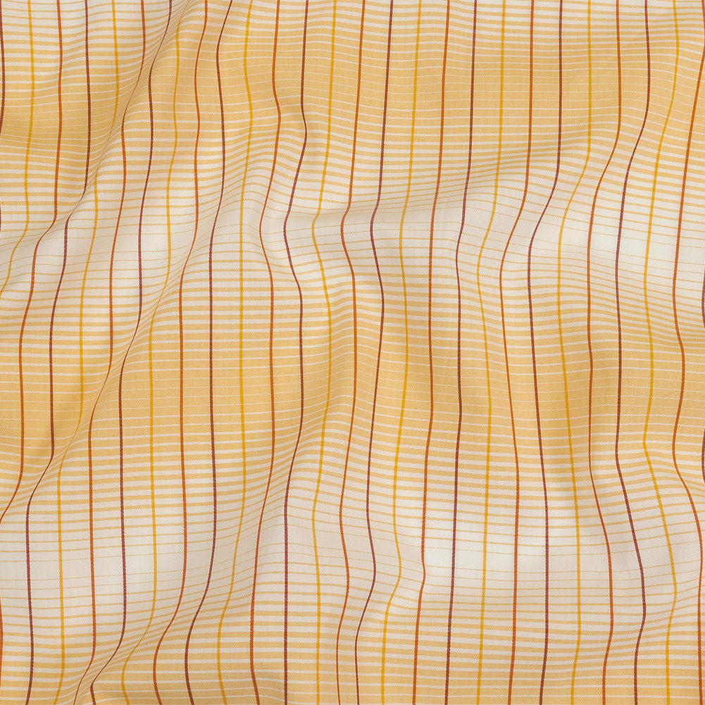 Orange, Yellow and White Gradient Pinstripes Cotton Shirting - Joann Fabrics
