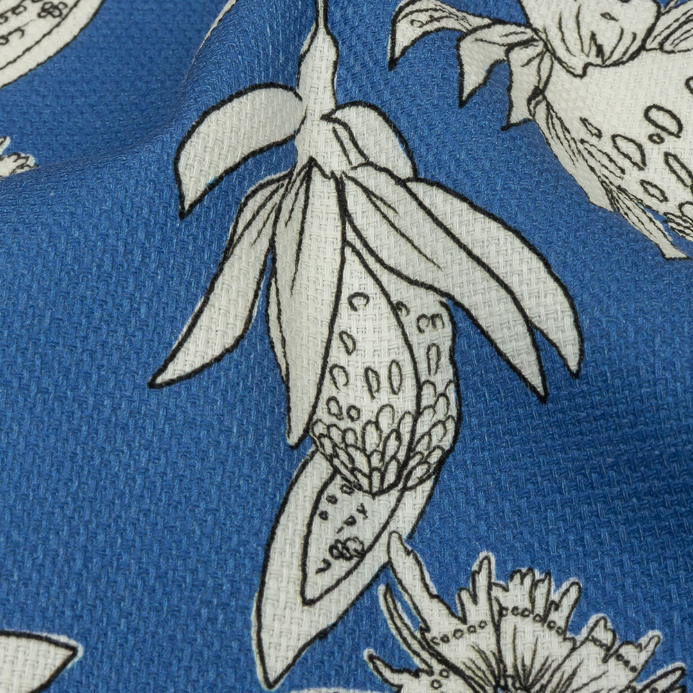 Mood Exclusive Light Blue Illustrated Cultivation Stretch Cotton Woven - Joann Fabrics