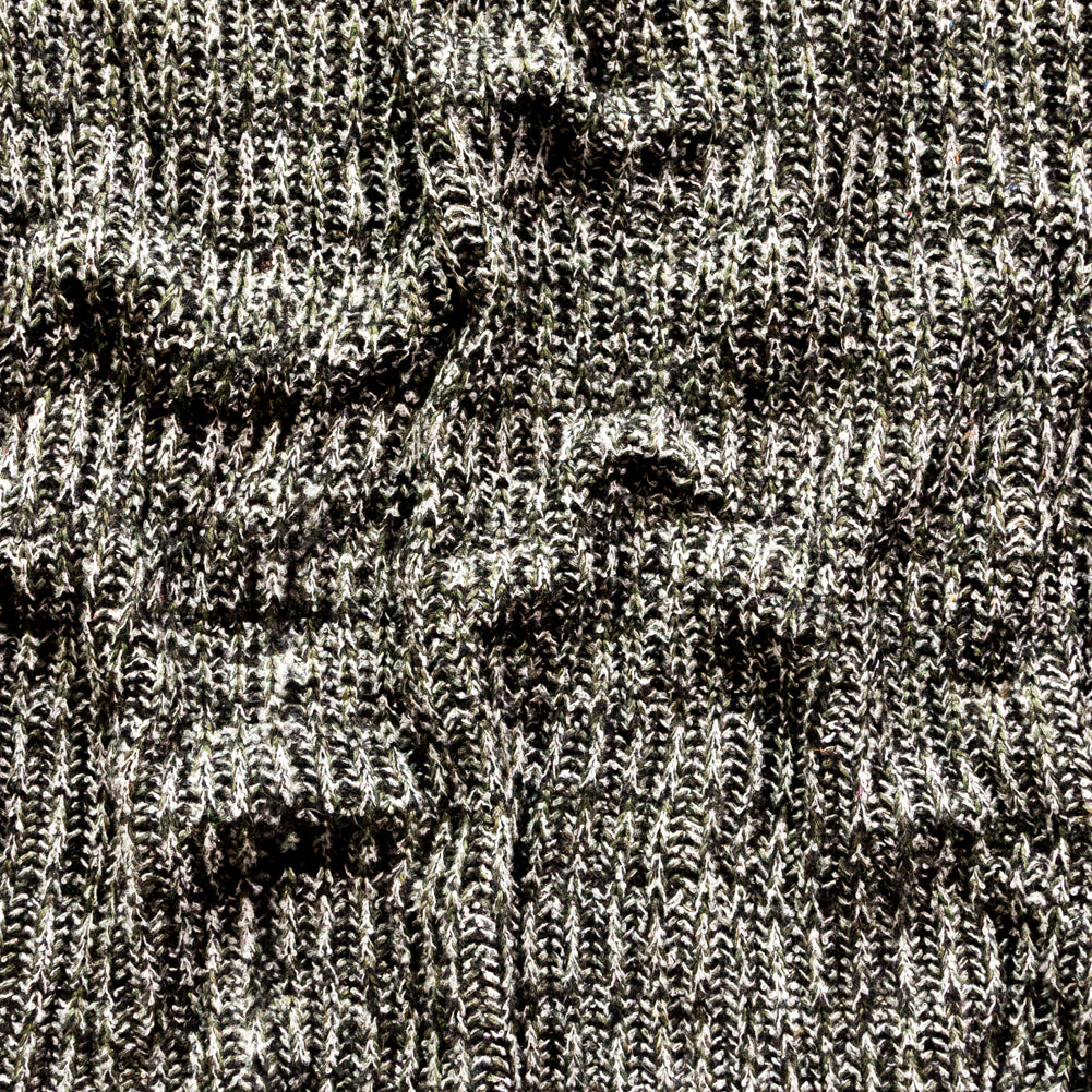 Italian Metallic Black, White and Hunter Green Chunky Wool Knit - Joann Fabrics