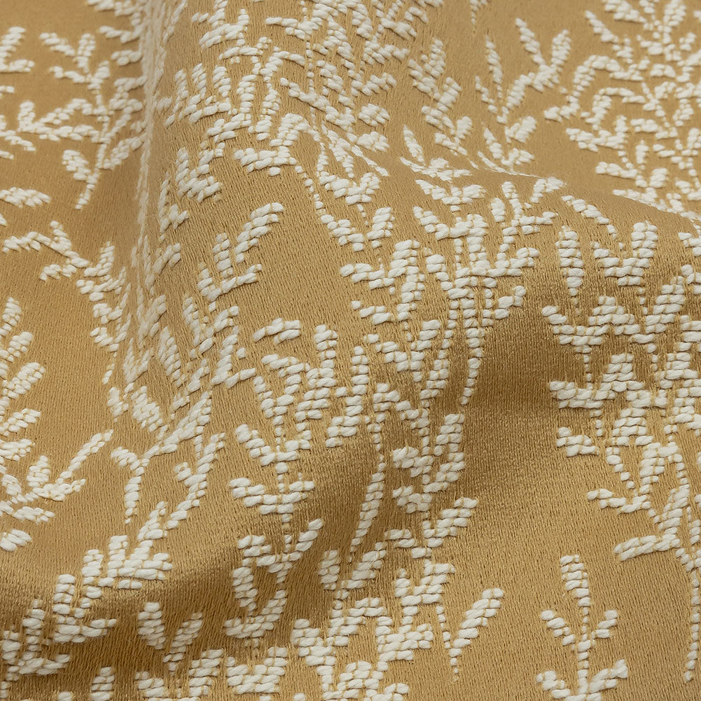 Drapery Jacquard - Gold Little Leaves - British Imported - Joann Fabrics