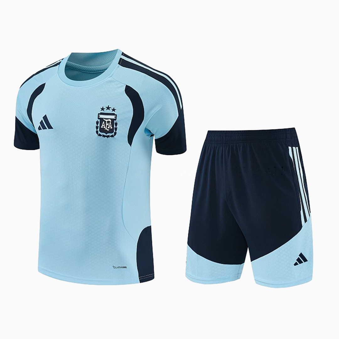 Argentina 2026 Short-Sleeve Training Set - Light Blue Top & Dark Blue Pants - UnitedFutballJersey