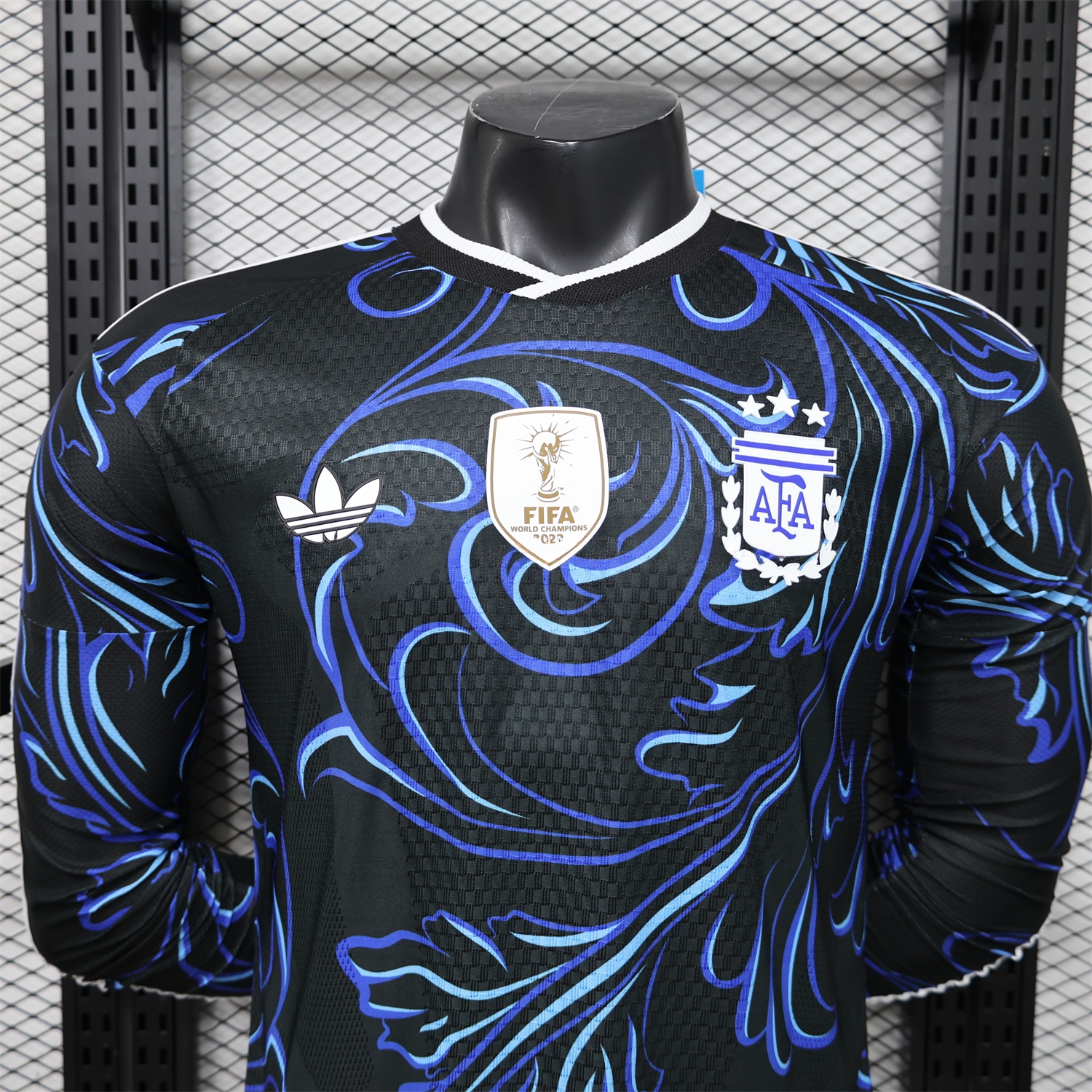 Argentina 2026 Away Deep Blue Long Sleeves Jersey - Player Version - UnitedFutballJersey