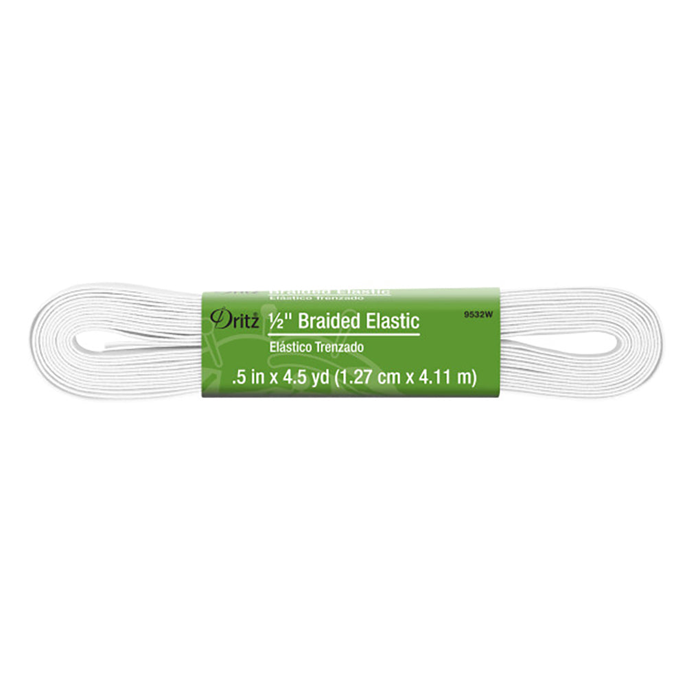 Dritz Braided Elastic - White - 0.5