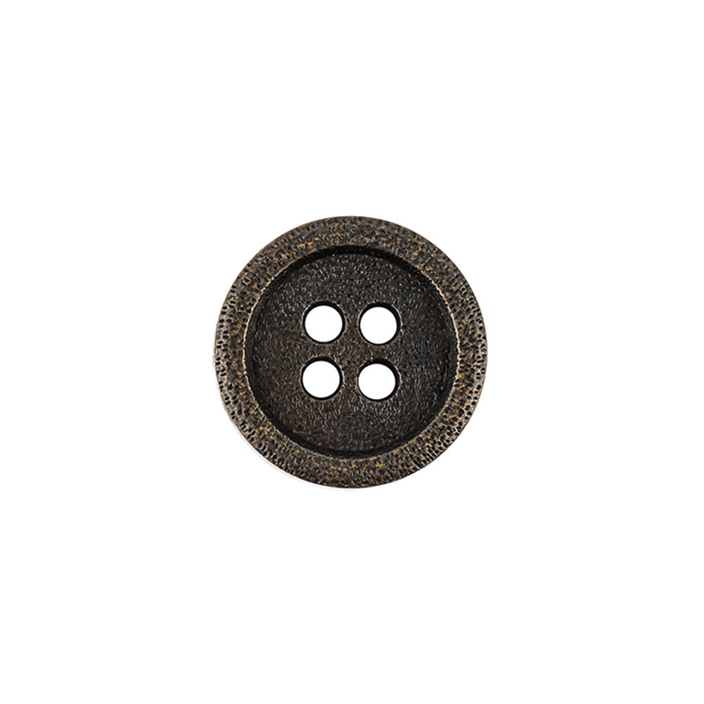 Italian Bronze Shallow Plate 4-Hole Metal Look Coat Button - 24L/15mm - Joann Fabrics