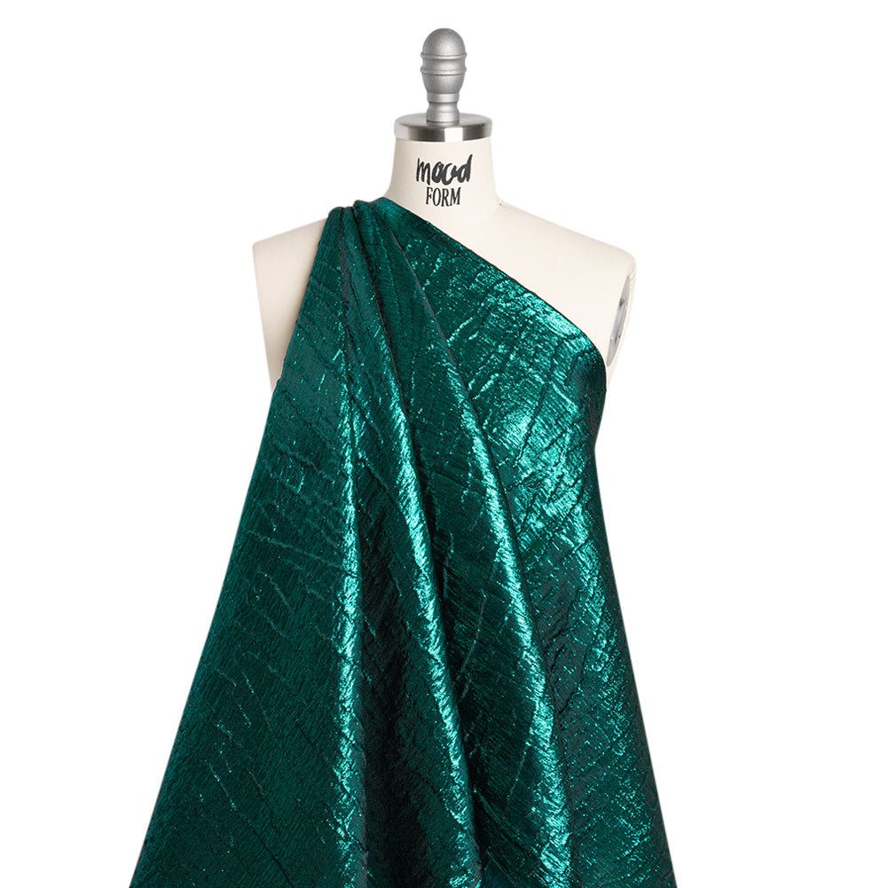 Metallic Brocade - Bright Teal Subtle Wrinkles - Kylie Collection - Joann Fabrics