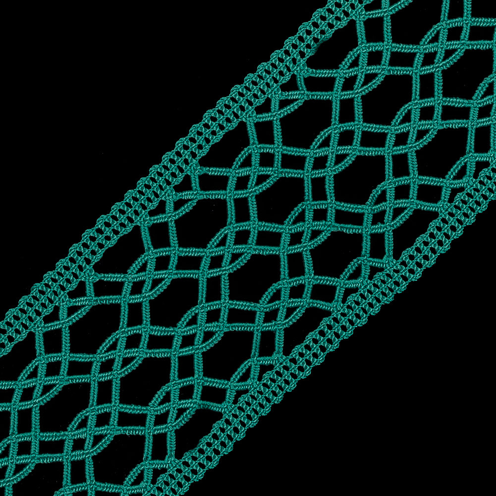 Kelly Green European Crochet Trim - 2.25