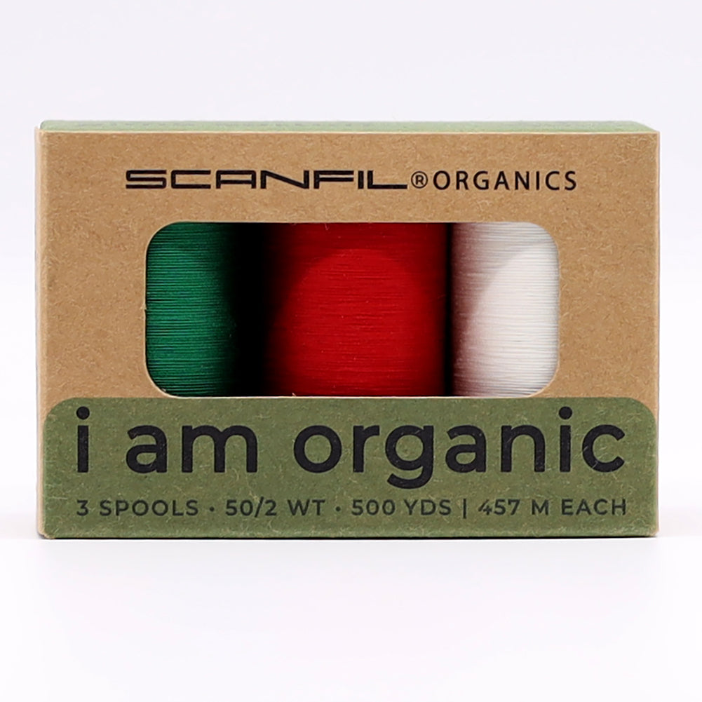 SCANFIL® 50wt Organic Pima Cotton Thread Trio Set - 3ct 500yd Spools - Holiday - Joann Fabrics