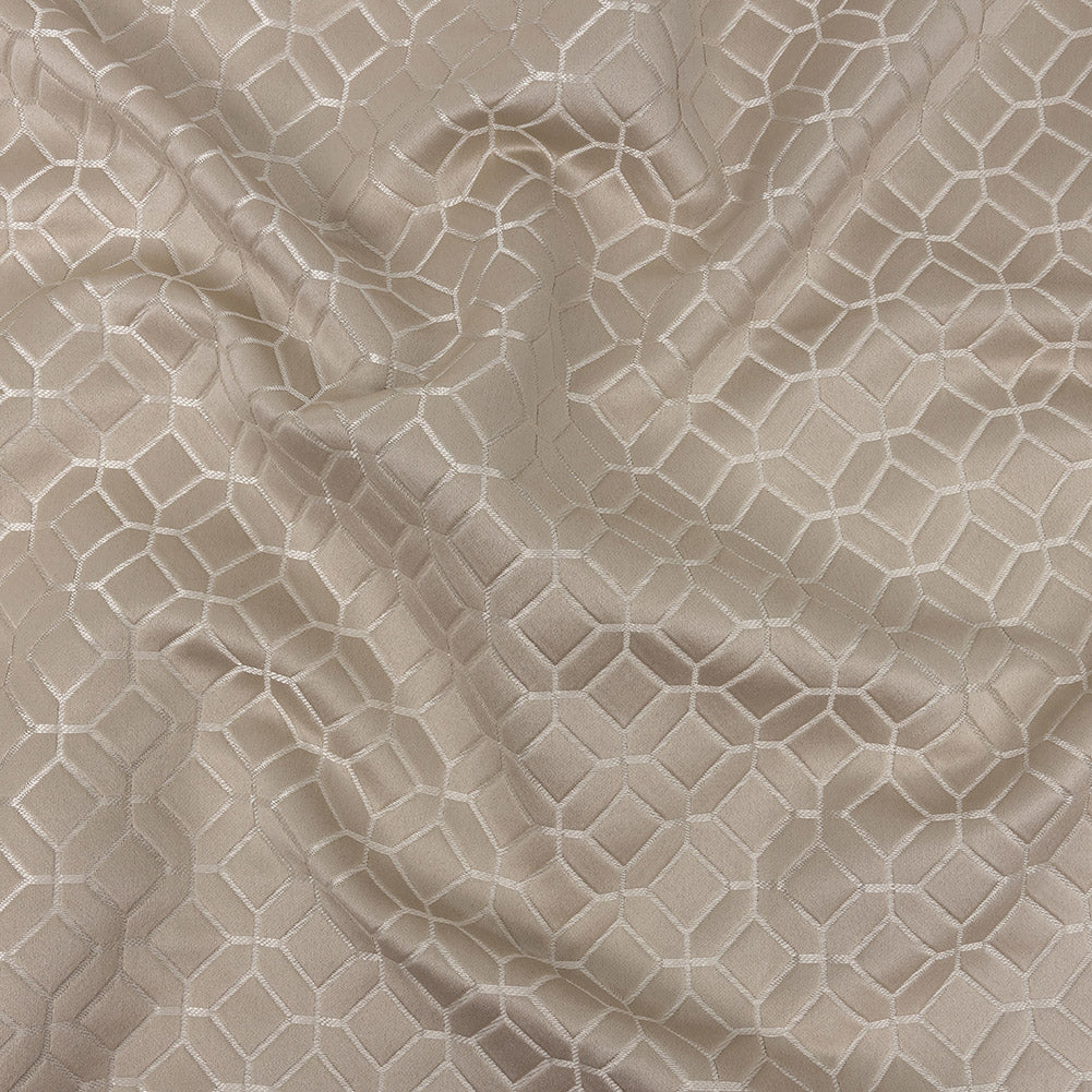 Polyester Jacquard - Champagne Tiled Geometric - British Imported - Joann Fabrics
