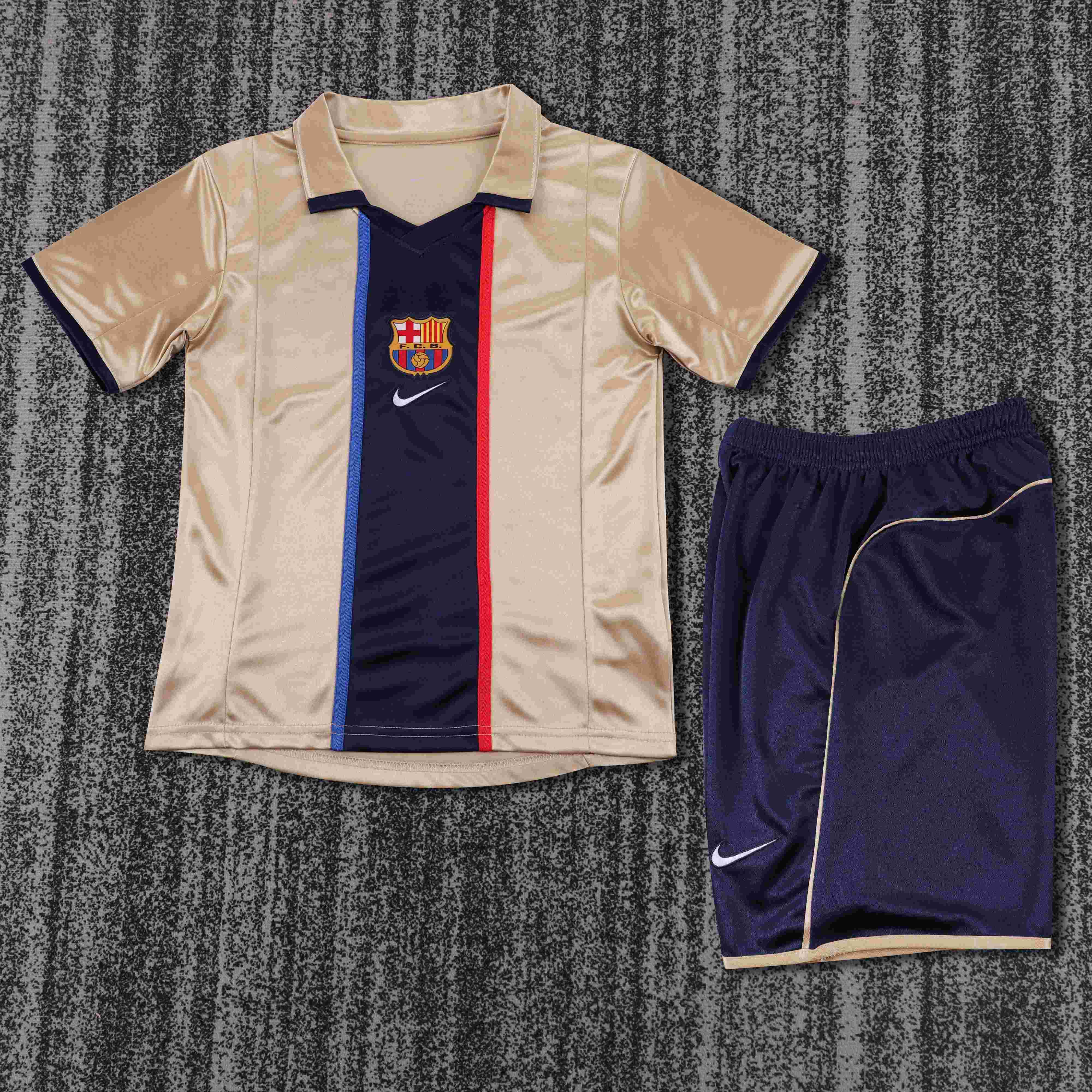 2001-2002 Retro Barcelona Away Football Shirt 1:1 Thai Quality Kids Size