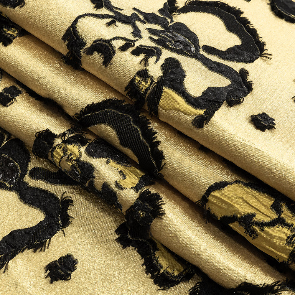 Gamboge and Black Floral Luxury Brocade - Joann Fabrics