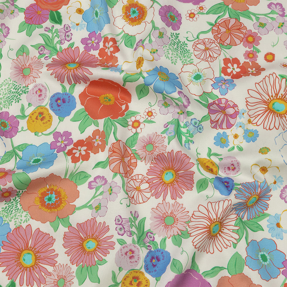 Mood Exclusive Pink Wonderblooms Stretch Cotton Sateen - Joann Fabrics