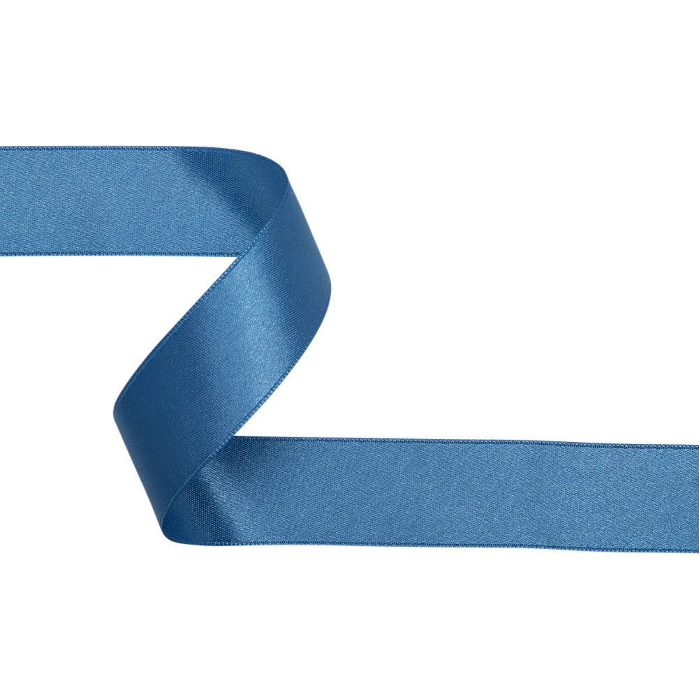 French Blue Double Face French Satin Ribbon - 1