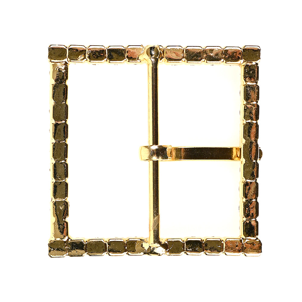 Swarovski Crystal and Gold Square Rhinestone Buckle - 1.75