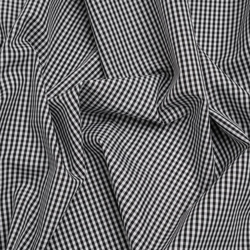 Cotton Gingham Shirting - Black and White Little Checks - Deadstock - Joann Fabrics