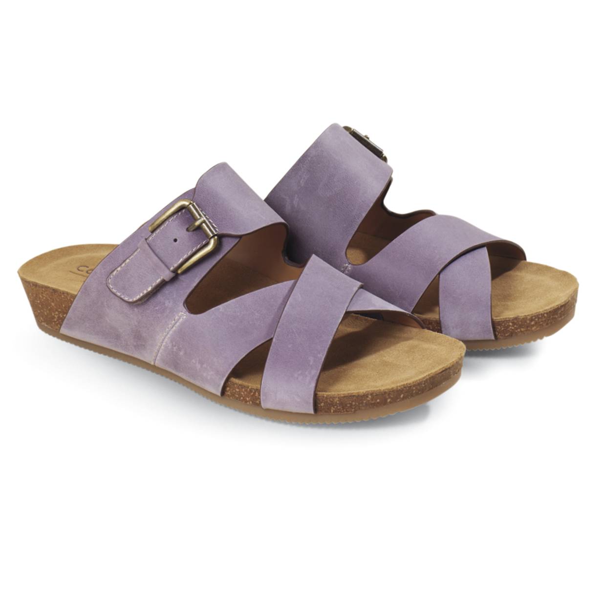 Sofft® Crisscross Leather Slides, Hook-and-Loop Closure, Nonslip Sole - Northstyle Catalog