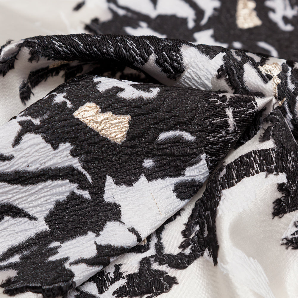 Jet Set, Blanc de Blanc and Metallic Gold Abstract Luxury Brocade - Joann Fabrics