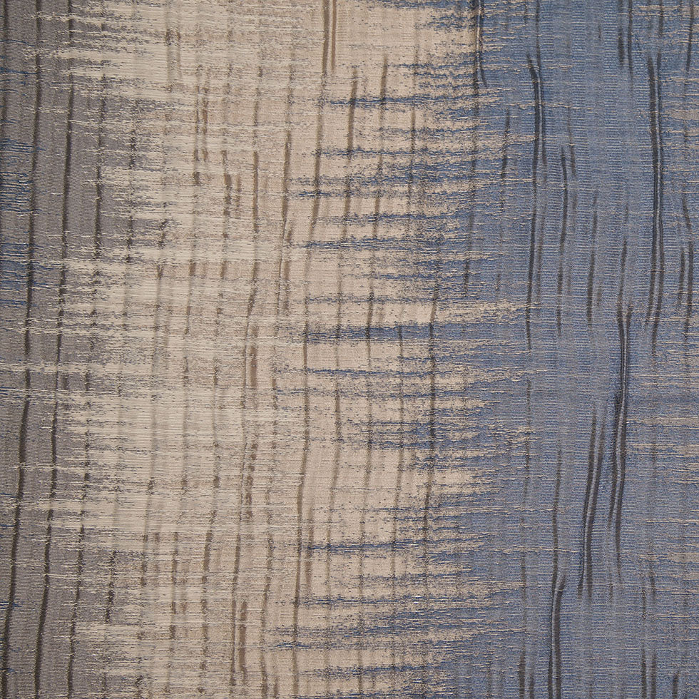 Indian Blue/Beige Geometric Striped Polyester-Cotton Brocade - Joann Fabrics