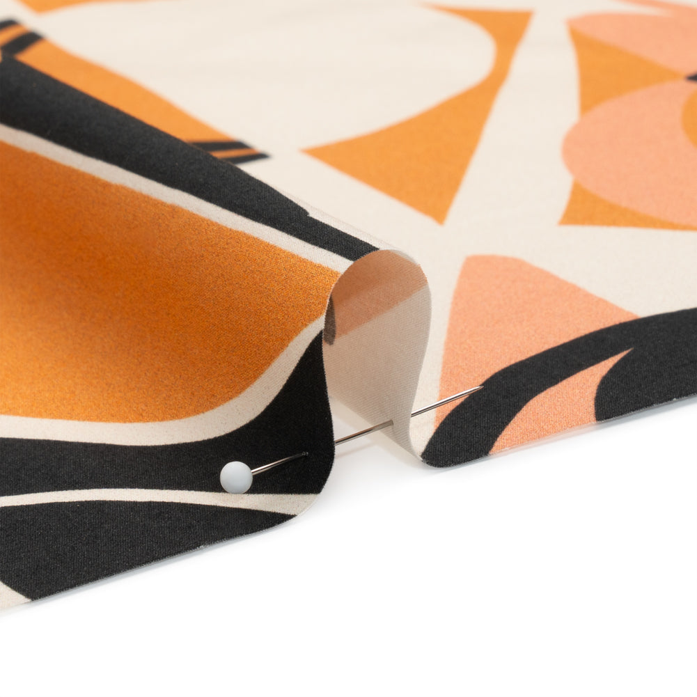 Cotton Poplin Print - Orange Geometric Suns and Circles - Mood Exclusive Twinkle Twinkle - Joann Fabrics