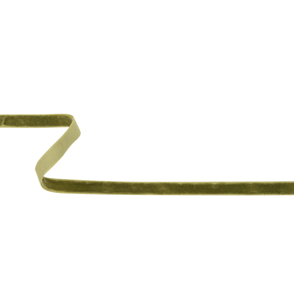 Sage Green Single Face Velvet Ribbon - 0.375
