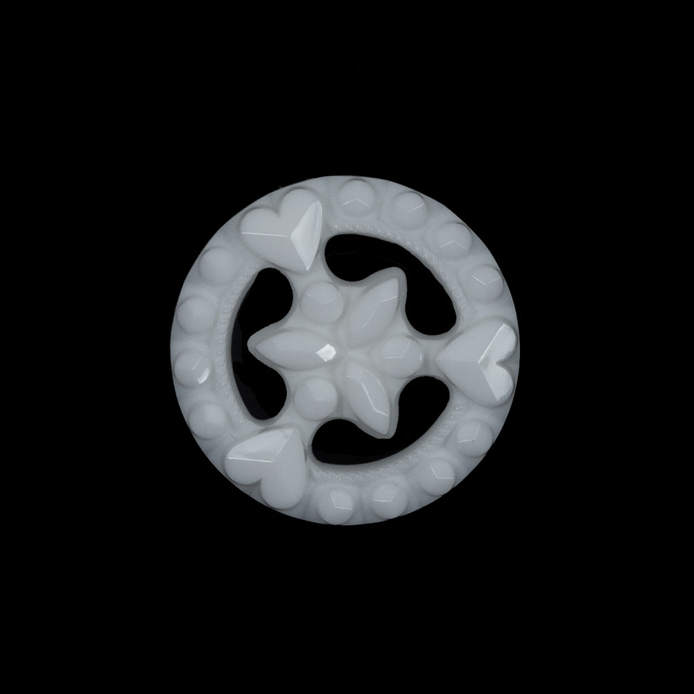 White Hearts and Gems Plastic Shank-Back Button - 36L/23mm - Joann Fabrics