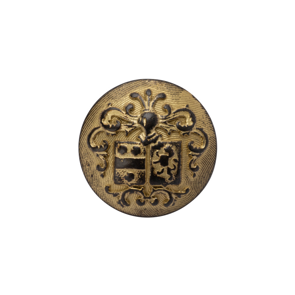 Metal Shank Back Button - 32L/20mm - Distressed Gold Crest - Joann Fabrics