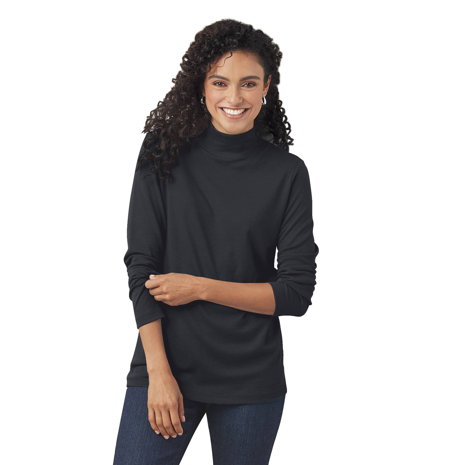 Luxuriously Soft Pima Cotton Mockneck, Long Sleeves - Northstyle Catalog