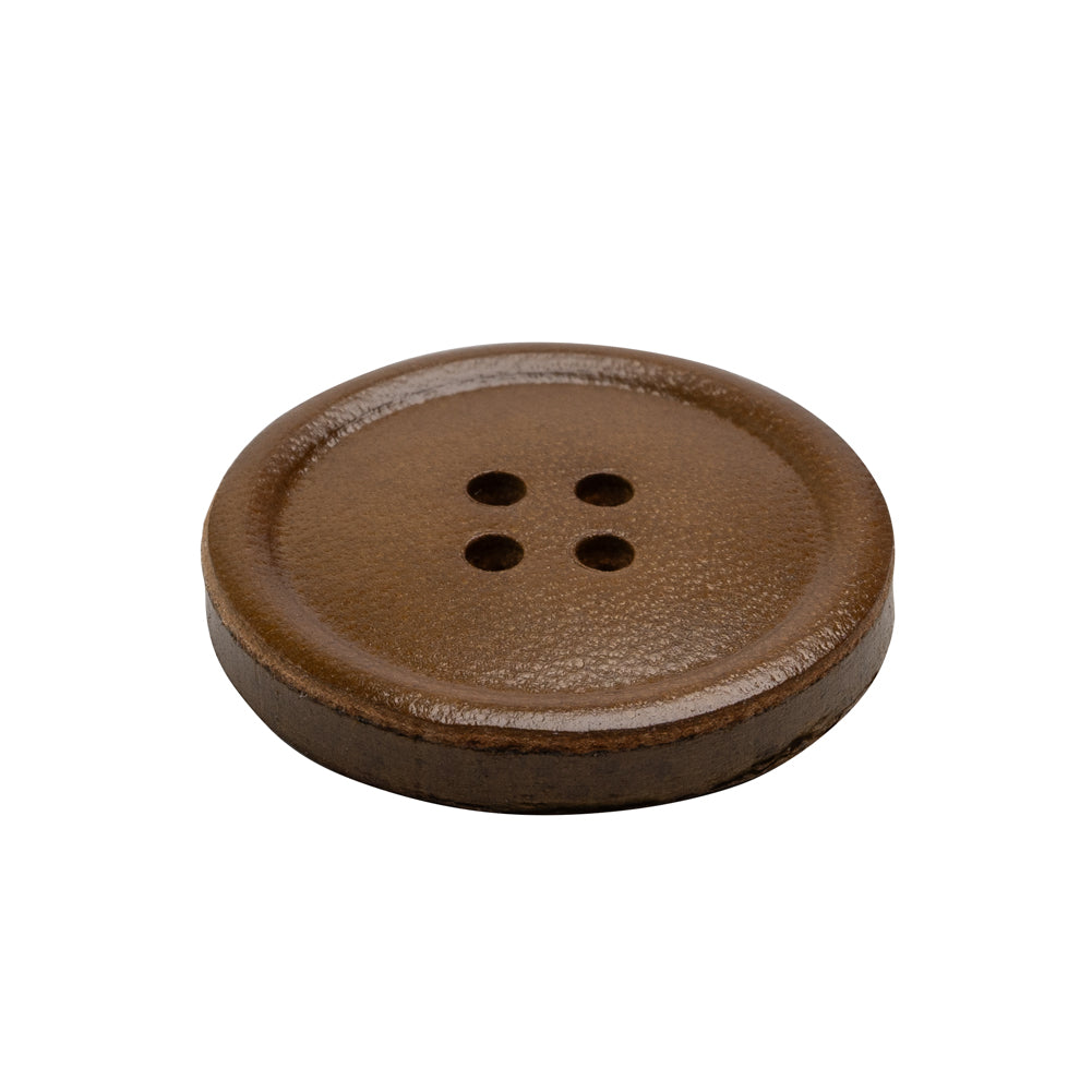 Leather 4-Hole Button - 40L/25.5mm - Brown - Joann Fabrics