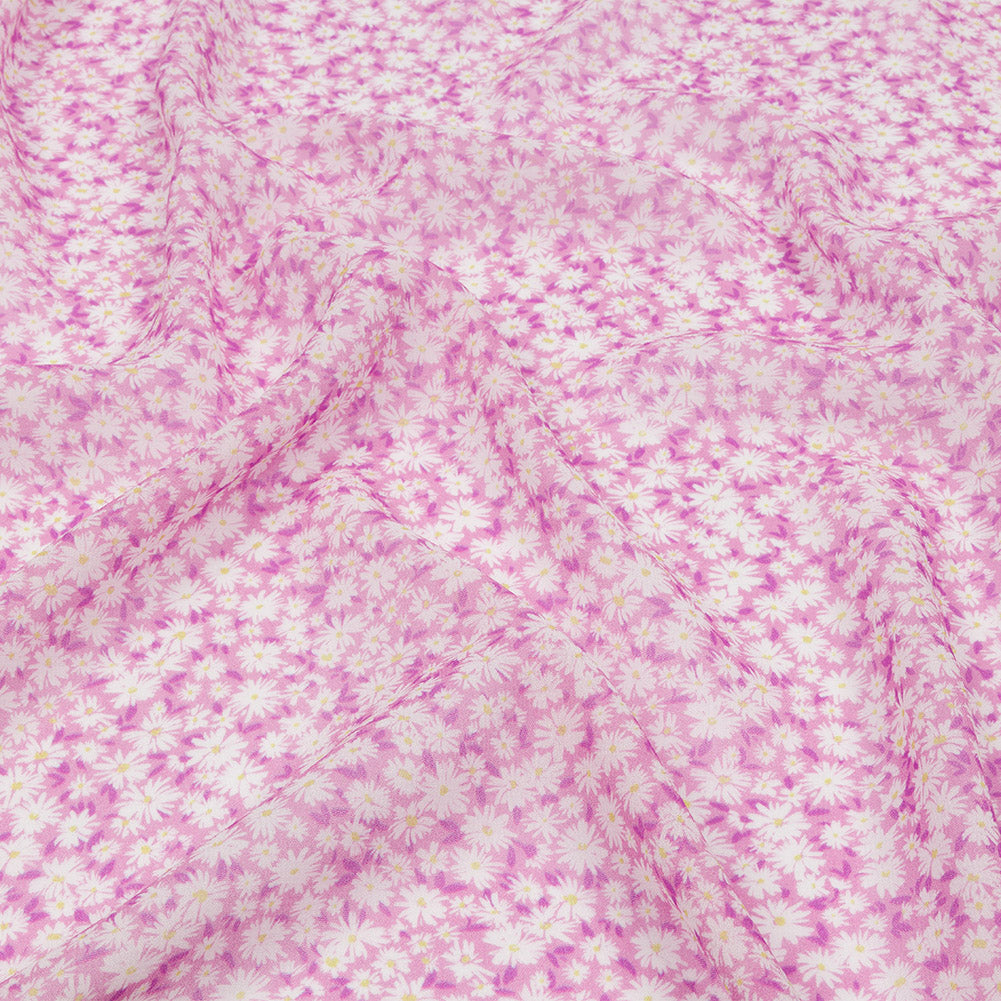 Viscose Georgette - Pink and White Floral - Sunday in the Park Print - Mood Exclusive Secret Garden Collection - Joann Fabrics