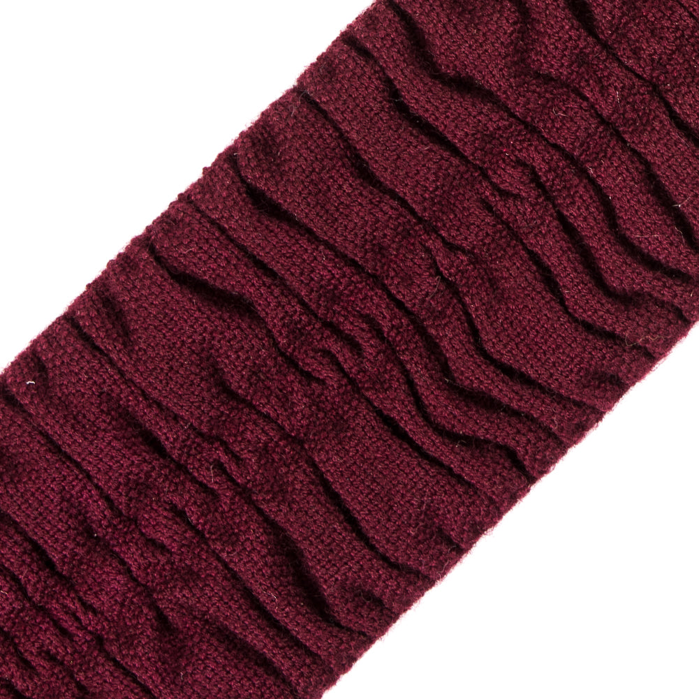 Italian Wine Ruched Stretch Wool Trimming - 2.375