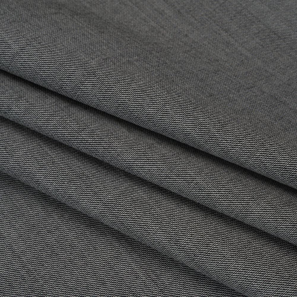 Wool Twill Suiting by Alexander McQueen - Black and White Heathered - Designer Deadstock - Joann Fabrics