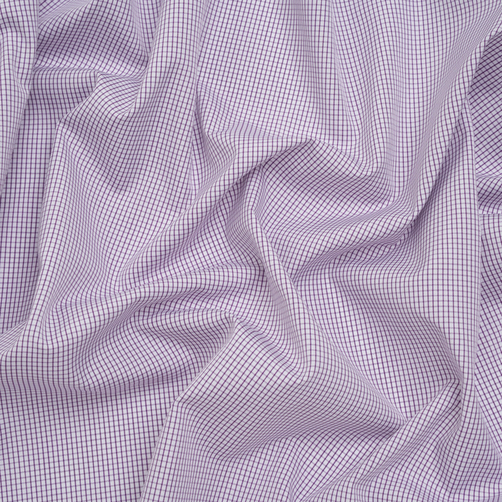 Cotton Shirting - Fuchsia Purple and White Checks - Deadstock - Joann Fabrics