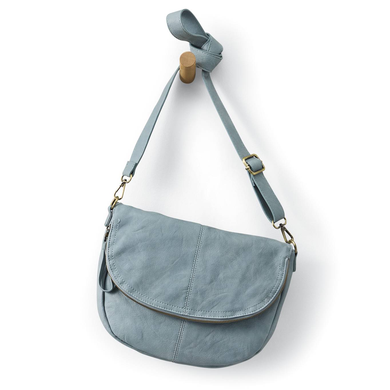 Zip-Flap Curved Bag, Multi-Pocket, Soft Vegan Leather, Zip Top - Northstyle Catalog