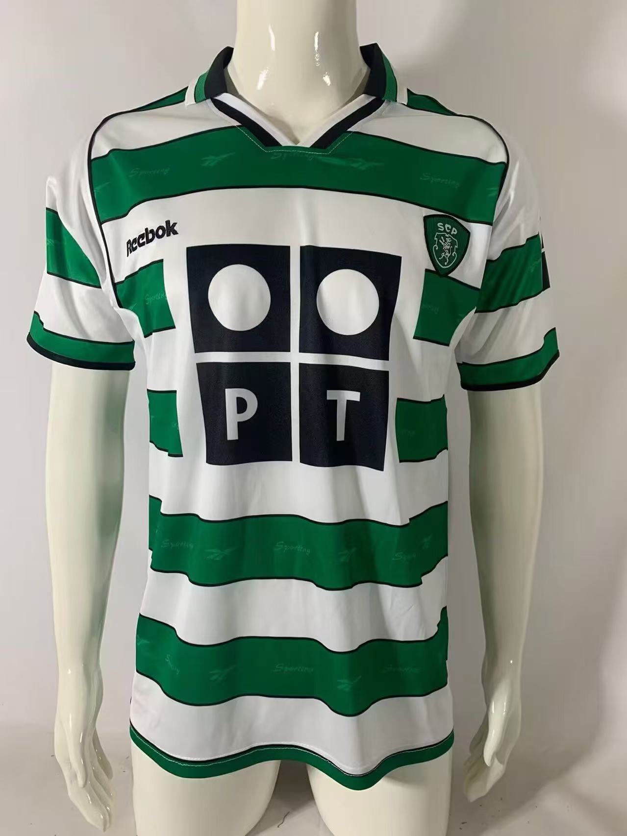 2001-2002 Retro Sporting Lisbon Home Football Shirt 1:1 Thai Quality